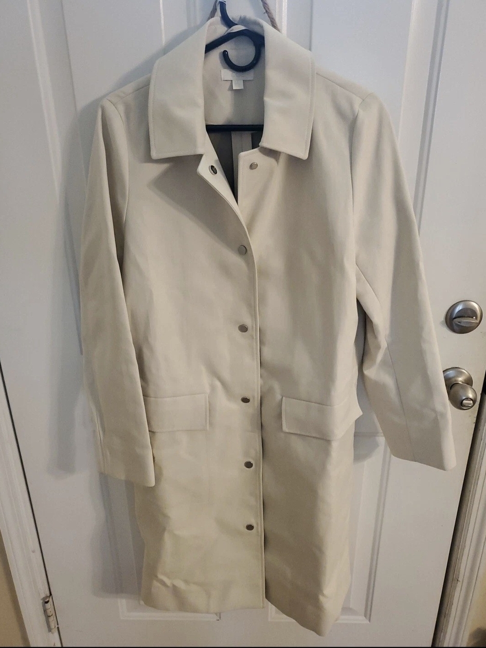COS Cream Single-Breasted Long Trench Coat